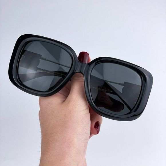 Versace VE4411 GB1/87 Sunglasses Black Grey Square Women